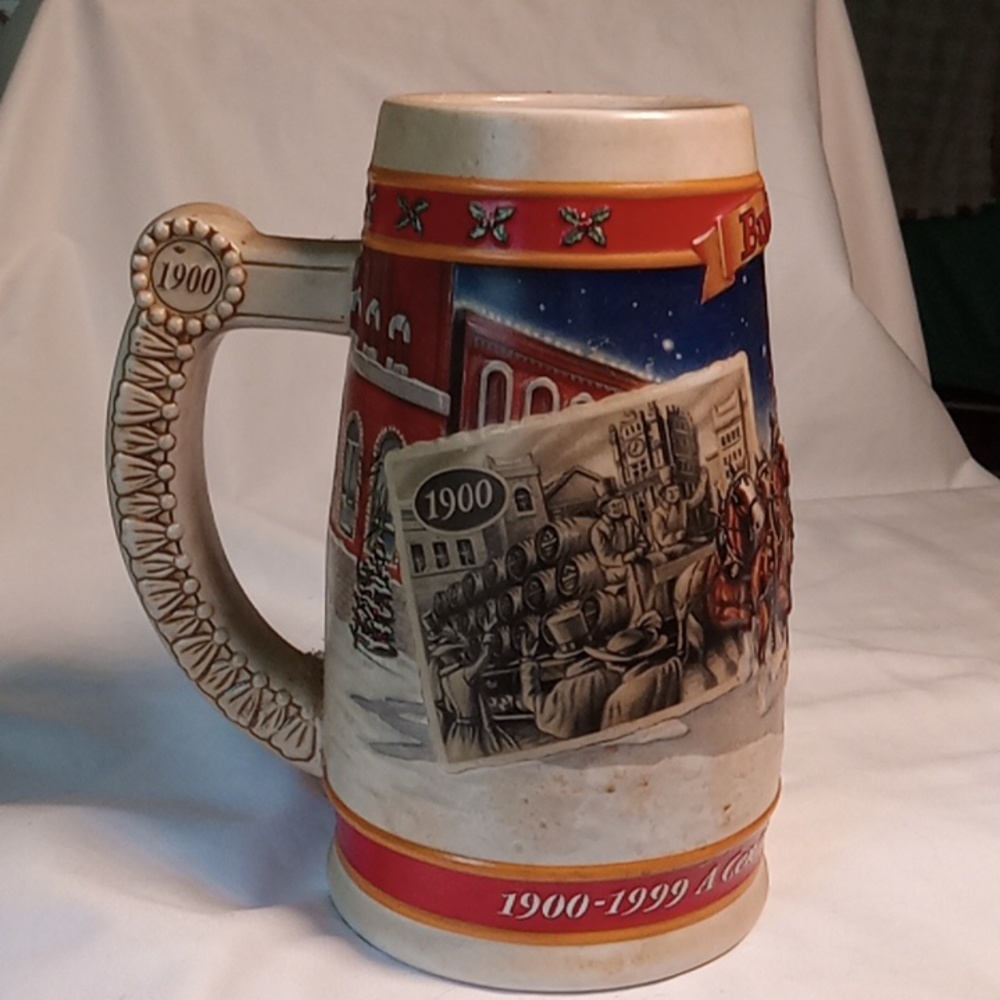 1999 Budweiser Holiday Anniversary Stein 7"